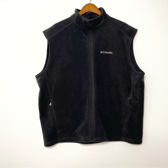 Columbia Men Black Steens Mountain full zip Fleece Vest jacket size XXL - Picture 2 of 11
